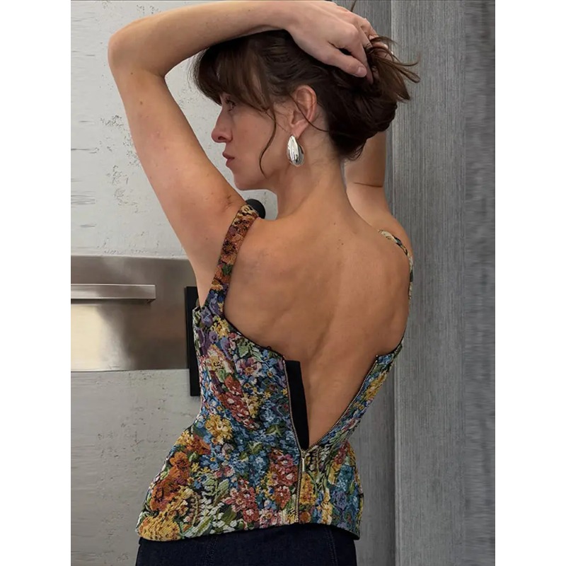 Floral Printed Waist Cinched W - Corset Waist Cinch review and price