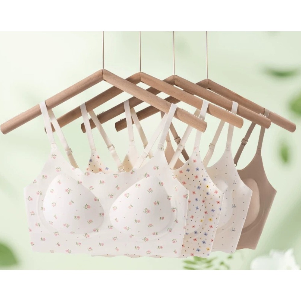 Hot Sale Cute Floral Bow Teen  - Bralette Wireless Soft review and price